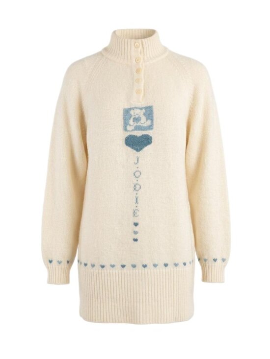 Vintage Sweaters - Vintage Made in Italy Wool Angora Bunny Heart Mock Neck Cottagecore Sweater S